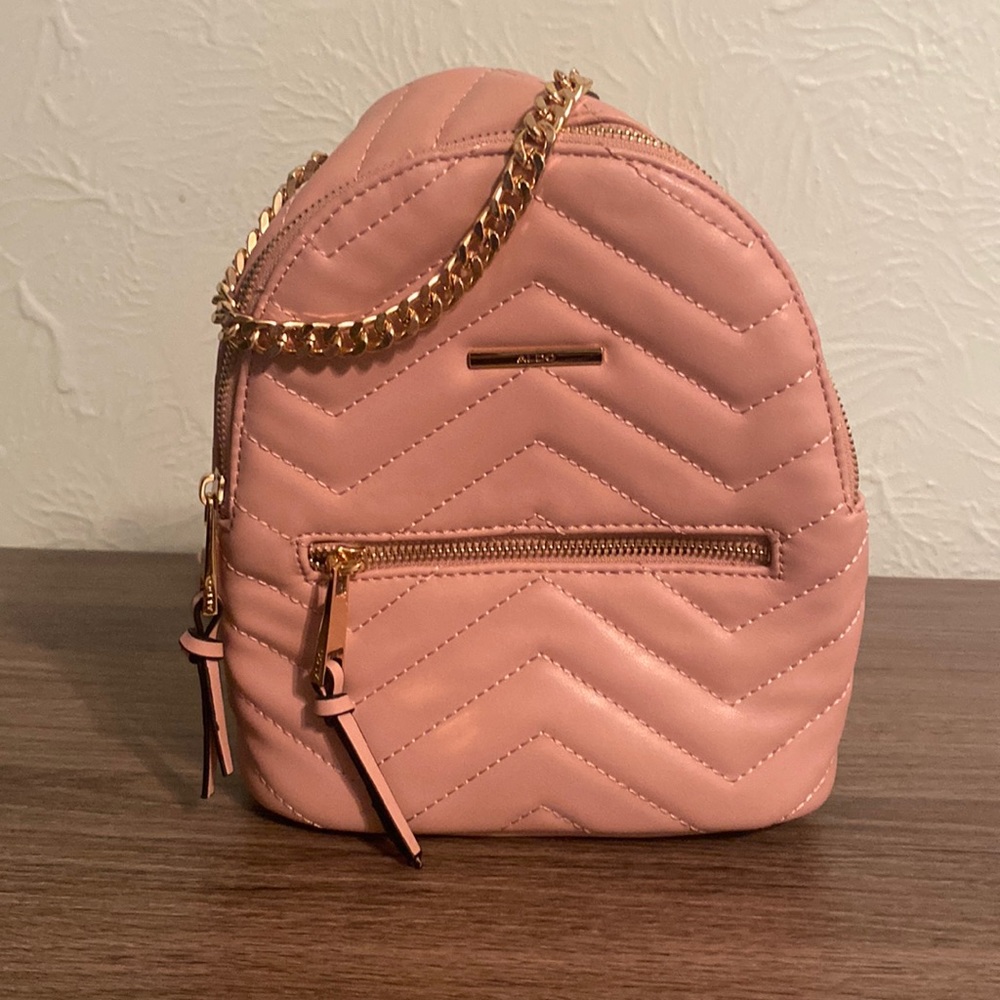 Light pink Aldo Chain Backpack bag